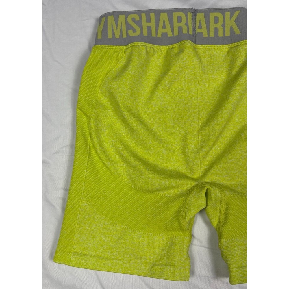 Gymshark Flex Shorts Womens M Lime Green Marl Gray 5" Inseam Workout Gym - Picture 7 of 15